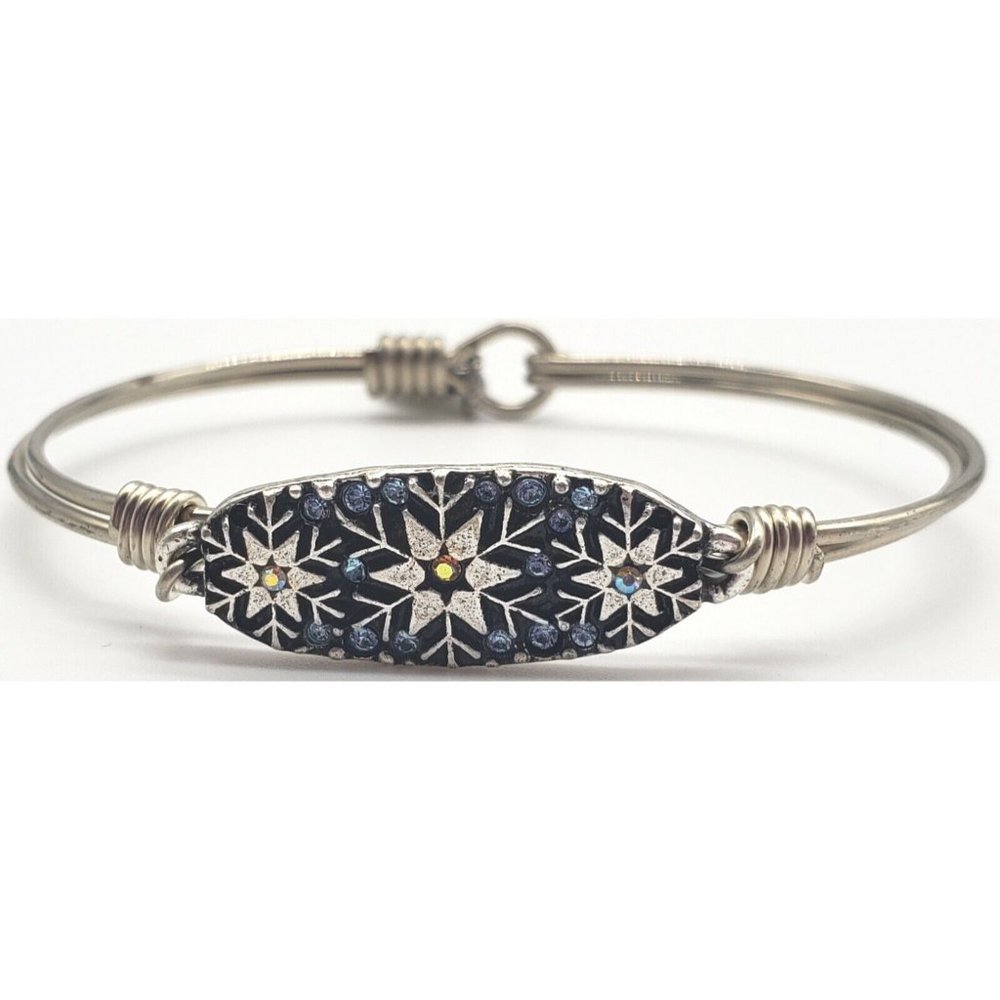 Silvertone Luca And Danni Bangle Snowflake Bracel… - image 1
